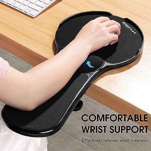 Black Office Chair Arm Pads Mouse Arm Rest with Baffle to Prevent Falling