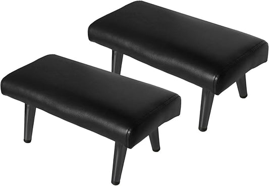 Waterproof Stool Foot Rest & Ottoman,1-3Pack,Ergonomic Non-Slip Foot Ring,Universal Replacement for Salon Barber Spa Chairs (Black, 2 PCS)