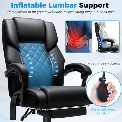 HOFFREE Comfortable Office Chair with Lumbar Support for Back Pain Relief