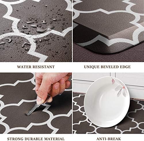WISELIFE Kitchen Mat Cushioned Anti-Fatigue Rug, 17.3"x 39", Chocolate