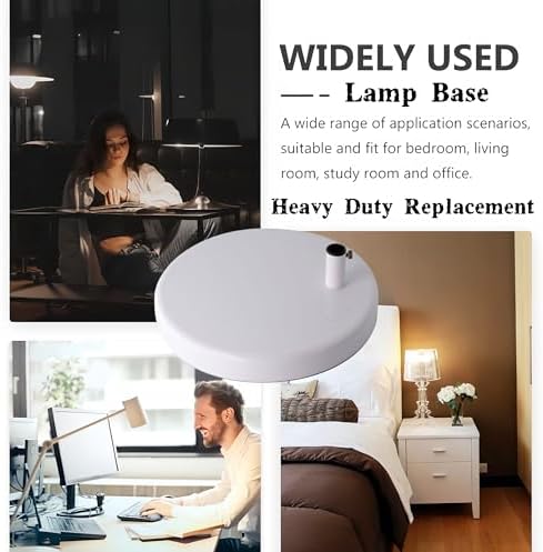 Desk Lamp Base: Round inches Mounting Stand for Desk Lamps,Magnifying Glass with Light,Mic Arm Desk Mount,Swing Arm Desk Lamp,for Home Office,Compatible for lk-1 cl-2 (Silver)