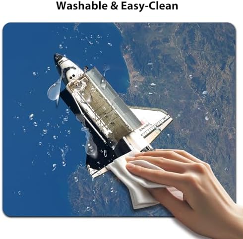 9.5x7.9 Inch Office/Gaming Mouse Pad, Space Shuttle Atlantis Soaring Over The Mediterranean Sea Near The Algerian Coast Cute Anti-Slip Mat for Desk