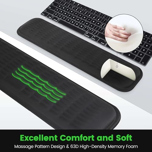 MEKASS Keyboard Wrist Rest, Soft Memory Foam Wrist Support for Keyboard, Keyboard Hand Rest Pad for Wrist Pain Relief, Keyboard Wrist Guard for Long Hours of Work, Gaming, Studying（Gray）