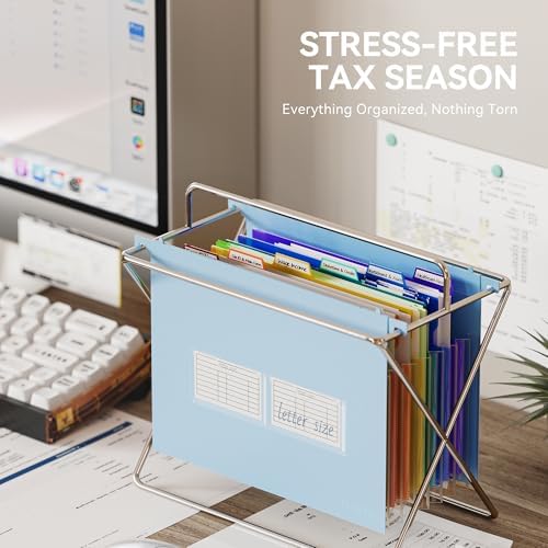 ThinkTex Plastic Expanding Hanging File Folders, 7 * 1.2" Accordion Pockets