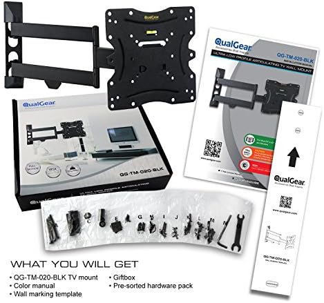 QualGear QG-TM-020-BLK Articulating TV Wall Mount /23-42, Black
