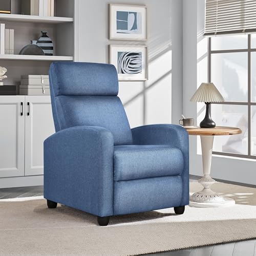 Yaheetech Recliner Chair with 3 Adjustable Angles Armchair Light Blue