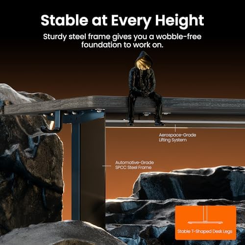 ErGear Height Adjustable Electric Standing Desk, 63 x 28 Inches Sit Stand up Desk, Memory Computer Home Office Desk, Grey