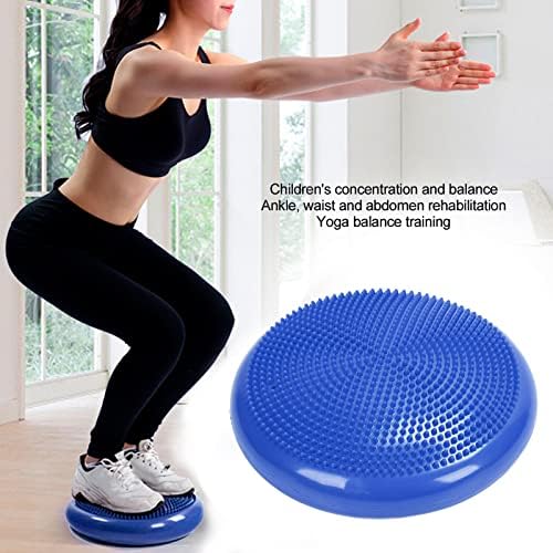 Ymiko Fitness Balance Disc Cushion Mat Blue Professional Exercise Training Pad for Stability Strength Posture Improvement