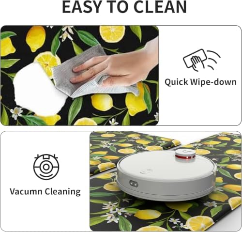 Lemon Kitchen Decor Mat, Extra Long Anti Fatigue Kitchen Mats