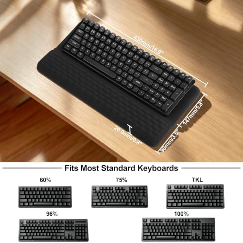 Keyboard Stand with Wrist Rest, Ergonomic Memory Foam Support, Black