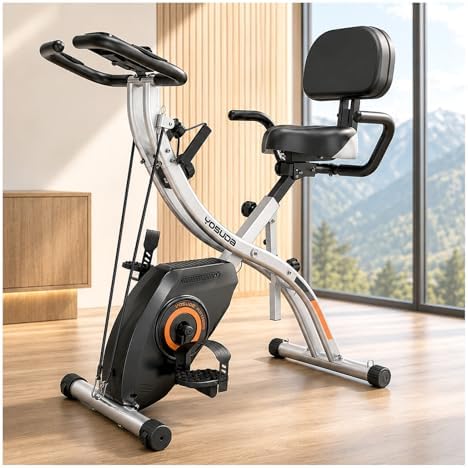 YOSUDA Folding Exercise Bike, 5 IN 1 Foldable Stationary Bike for Seniors