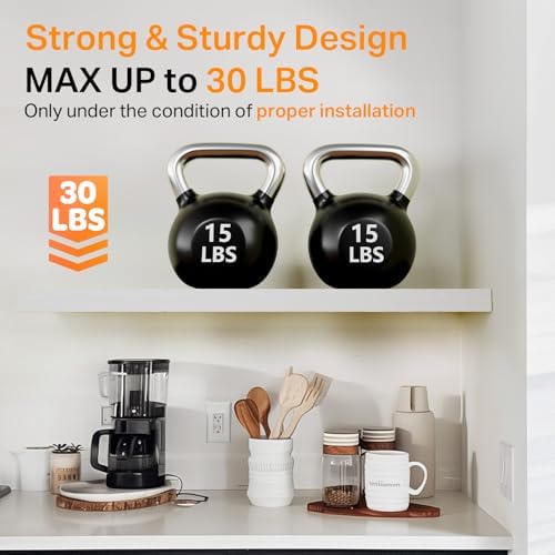 BAYKA White Floating Shelves 35.4in, Set of 3, Wall Mounted for Wall Decor