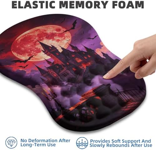 Ergonomic Mouse Pad with Wrist Rest, Memory Foam Wrist Support,Massage Bump