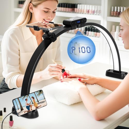 KIRKAS Half Moon Light for Nail Desk, 29in Foldable Nail Lamp for Desk