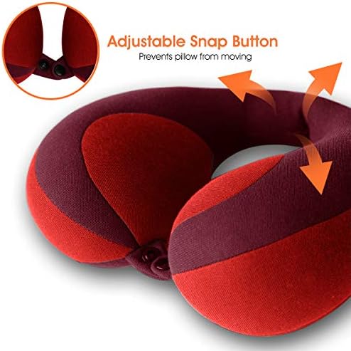 INFANZIA Kids Travel Neck Pillow, Chin Support for Car Seat & Plane, Red