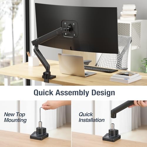 AVLT Single 17"-38" Monitor Arm Desk Top Mount Premium - Black
