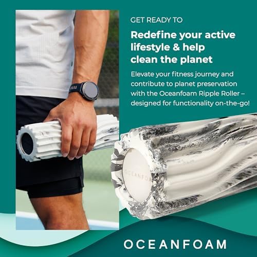 Oceanfoam Ripple Small Foam Roller for Physical Therapy (Natural Marbled)