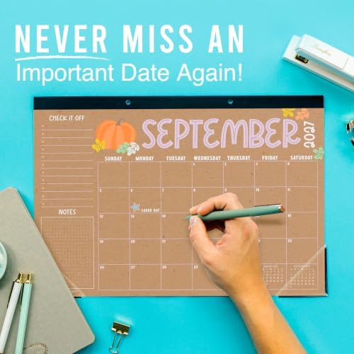 Large Desk Calendar 2027 - Desktop Calendar 2027-2028