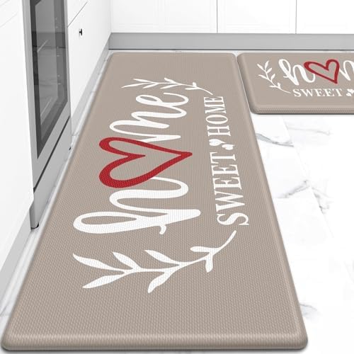 HappyTrends Kitchen Mat for Floor, 2PCS Anti-Fatigue Kitchen Rugs