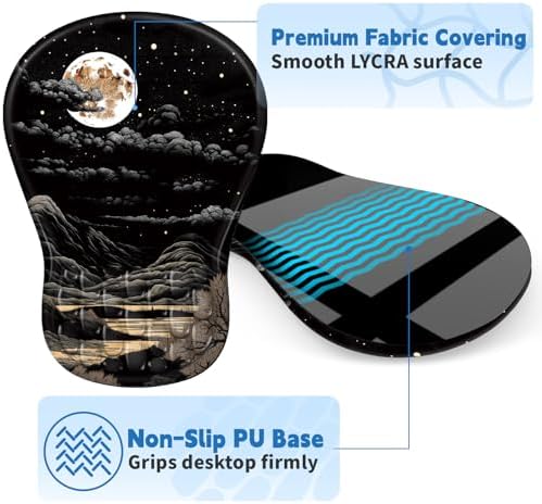 YIWEI Ergonomic Mouse Pad with Wrist Rest for Carpal Tunnel Pain Relief