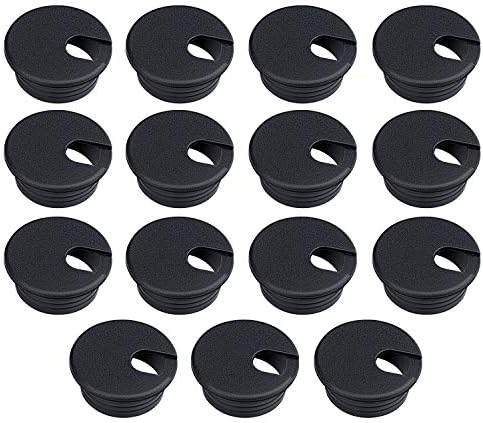 Desk Grommet, 1.5 Inch Plastic Cable Hole Cover, Wire Cord Organizer, Black