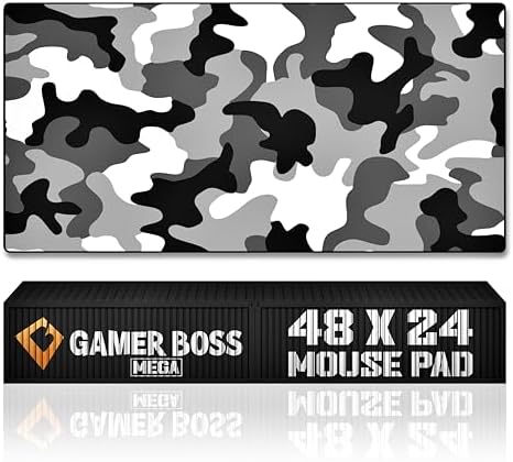Gamer Boss - Gaming Mouse Pad - 48 x 24 Inches - 4mm Thick with Stitched Edges, Non-Slip Rubber Base, Premium Cloth Mousepad, Desk Mat for Laptop, Keyboard, Computer & PC (Mega, Camo)
