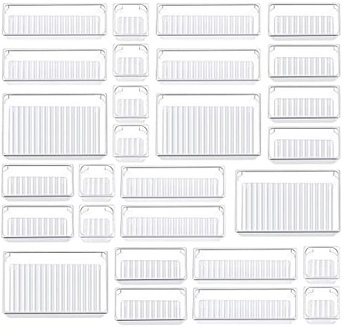 Kootek 28Pcs Drawer Organizer Set, 4-Size Bathroom Tray Makeup Desk Divider