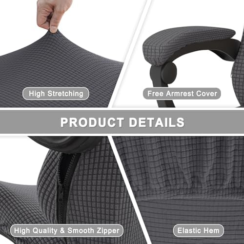 Gaming Chair Cover Game Chair Cover for Reclining Rotating Chair, Dark Gray