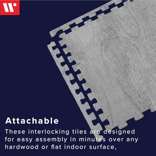 Forest Floor Farmhouse 3/8 Inch Thick Printed Foam Tiles, Premium Wood Grain Interlocking Foam Floor Mats, Anti-Fatigue Flooring – Stylish Flooring Solution