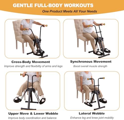 Pedal Exerciser Bike for Seniors, Arm Leg Hand and Knee Elderly Exercise Equipment, Sitting Home Exercise Machine for Total Body, Upper and Lower Limb Trainer