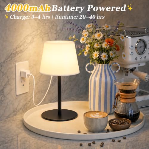 Shower Lamp Rechargeable Waterproof Lamp, Cordless Table Lamp for Bathroom