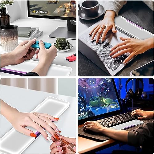 Acrylic Keyboard Wrist Rest - Wrist Support for Keyboard CNC Aluminum Alloy Customized Logo - Keyboard Pad Home & Office - Keyboard Wrist Pad with Anti-Slip Mat for 60% Compact Keyboard,Purple