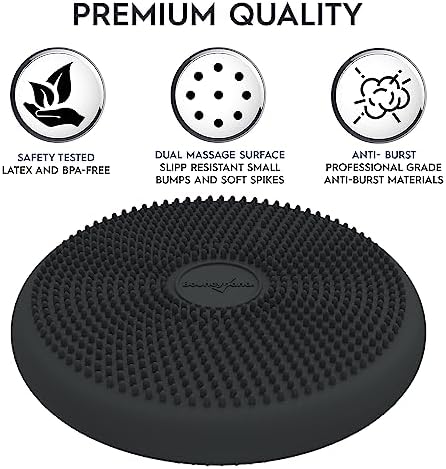 Bouncyband – Wiggle Seat – Gray, 13” D – Large Sensory Cushion for Kids