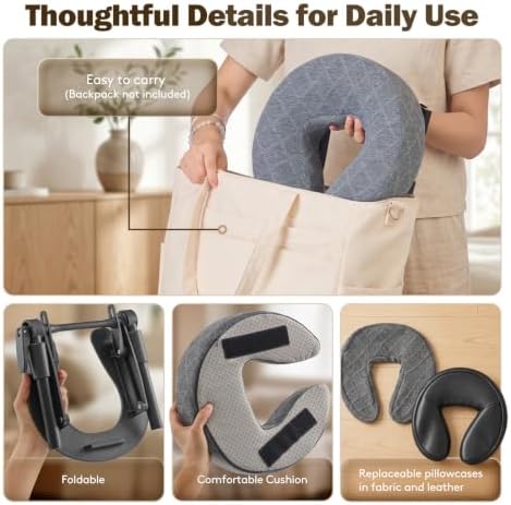 Massage Headrest for Bed, Bed Massage Head Holder & Face Cradle with Pillow
