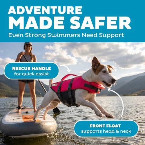 Outward Hound Granby Splash Dog Life Jacket, Life Vest, Pink, Small