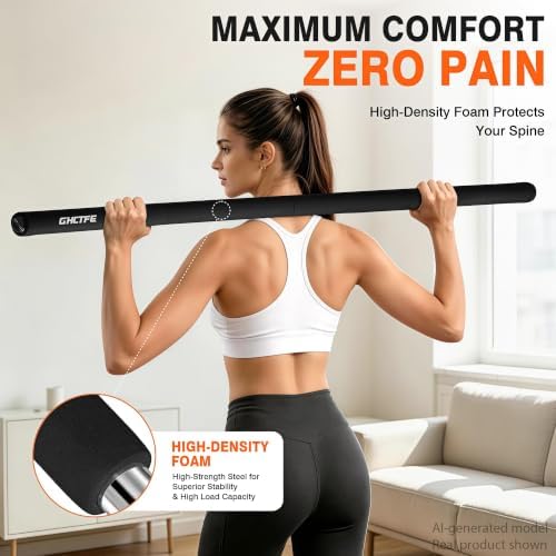 Adjustable Yoga Stick for Stretching & Balance, Upgraded Workout Pilates Equipment for Back Posture Corrector, 4-Section Steel Mobility Bar for Flexibility, Physical Therapy, Exercise Training