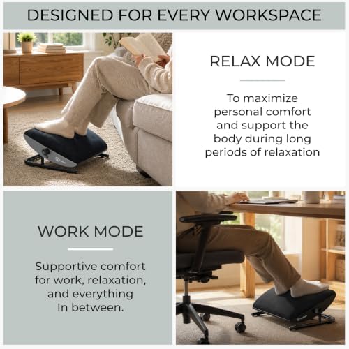 Under Desk Foot Rest – Adjustable Ergonomic Foot Rest with Steel Frame & Memory Foam Cushion, Soft Velour Finish for Superior Comfort, Designed to Improve Posture & Relieve Leg Pressure | ErgoNest™
