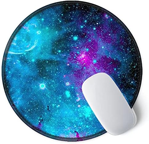 ITNRSIIET Round Mouse Pad with Stitched Edge Premium-Textured Waterproof Non-Slip Rubber Base Desktop Protection Mat Diameter 8.7 inches, Nebula Galaxy