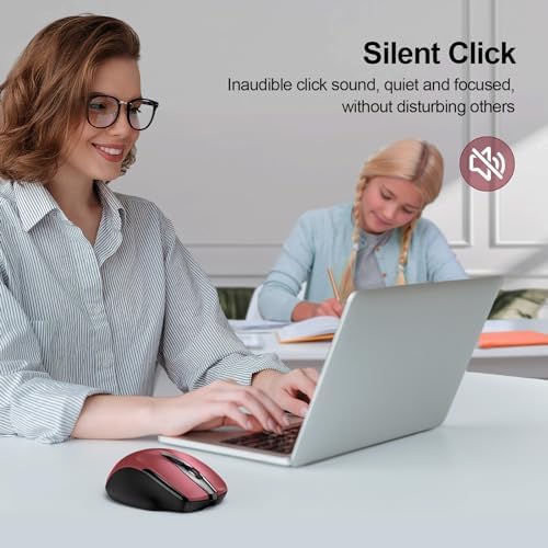 TECKNET Wireless Mouse Rechargeable, 2.4G Computer Mice with USB-A Receiver
