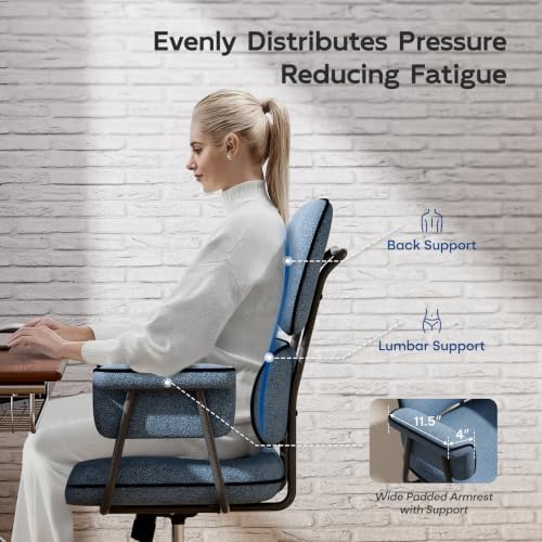 HomeZeer Blue Office Chair, Memory Foam Seat Mid Century Modern Desk Chair