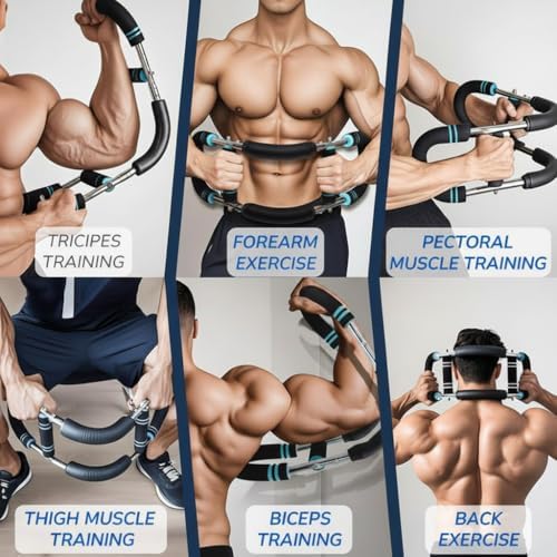EMAN Power Twister Arm Trainer – 30–130 lbs Adjustable Resistance with 4 Built-in Steel Springs, Chest Expander & Forearm Exerciser, Includes Resistance Band, Home Gym Equipment for Men & Women