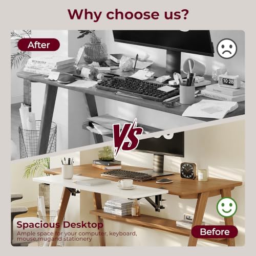 Desk Extender Tray, 36"×12" Clamp-On Arm Rest Shelf