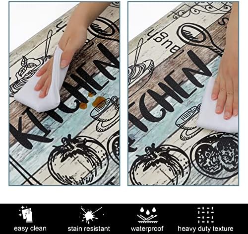HEBE Anti Fatigue Kitchen Rugs Set of 2, Cushioned Kitchen Mats for Floor