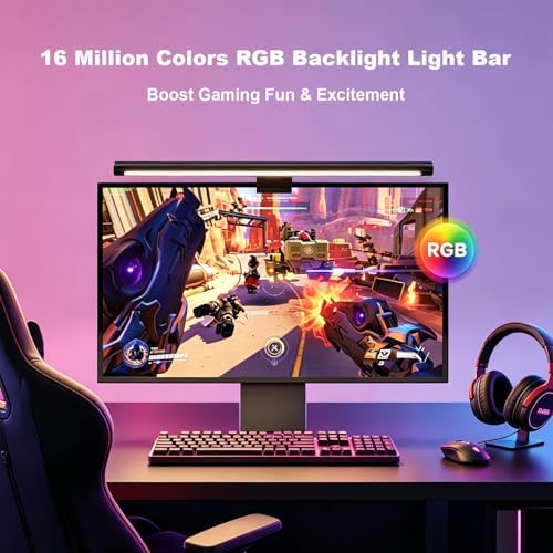 YEELIGHT Monitor Light Bar RGB Backlight, Ra98 Computer Lamp Works with Matter & Alexa for Home Office Gaming, 350LM Dimmable No Glare Eye-Care LED Screen Bar, USB Desk Lamp Stepless Dimming