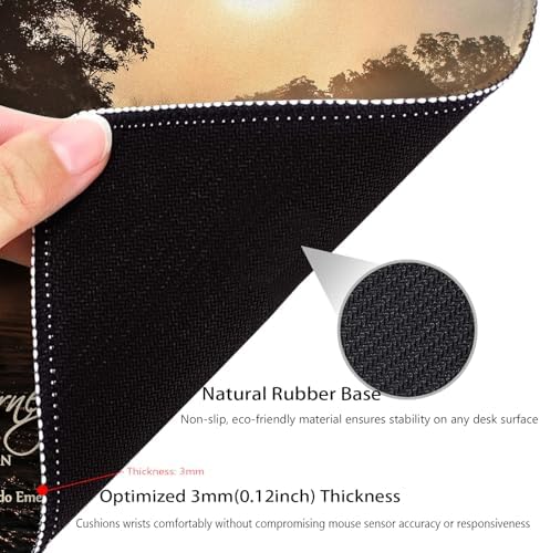Misty River at Sunrise Mouse Pad, Inspirational Quote About Life Desk Mat