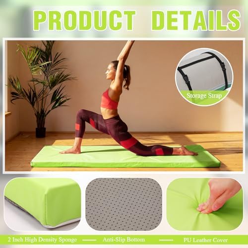 Lyrow 2 Inch Thick Yoga Mat 72x24 with Carry Strap Foam