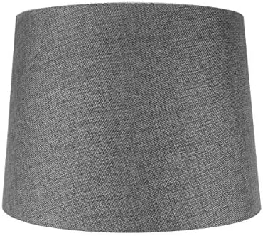 12x14x10 Hardback Drum Lamp Lampshade Granite Grey with Brass Spider fitter - Perfect for table and Desk lamps - Medium, Grey