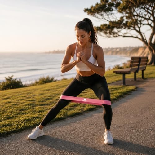 Exercise Resistance Loop Bands with Instruction Guide and Carry Bag, Set of 5