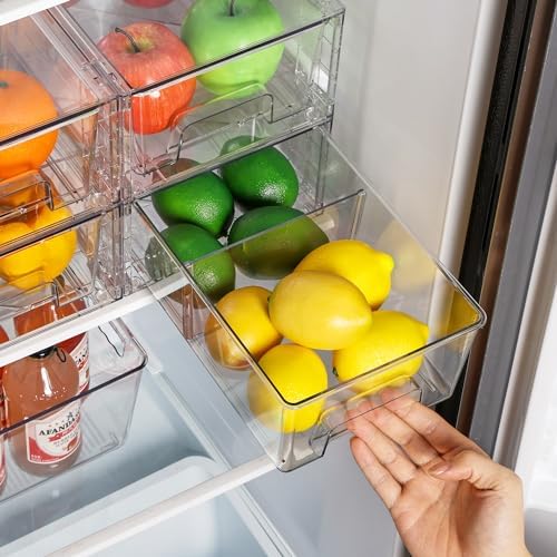 Vtopmart 8 Pack Stackable Clear Drawer with Dividers