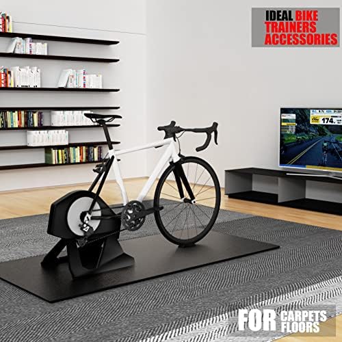 Cycleclub Bike Mat Compatible with Peloton Bike,Elliptical,Treadmill Mat, 6mm Thick, Under Exercise Bike Trainer Pad for Indoor Stationary Spin Bike Gym Equipment Hardwood Floor Carpet Protector